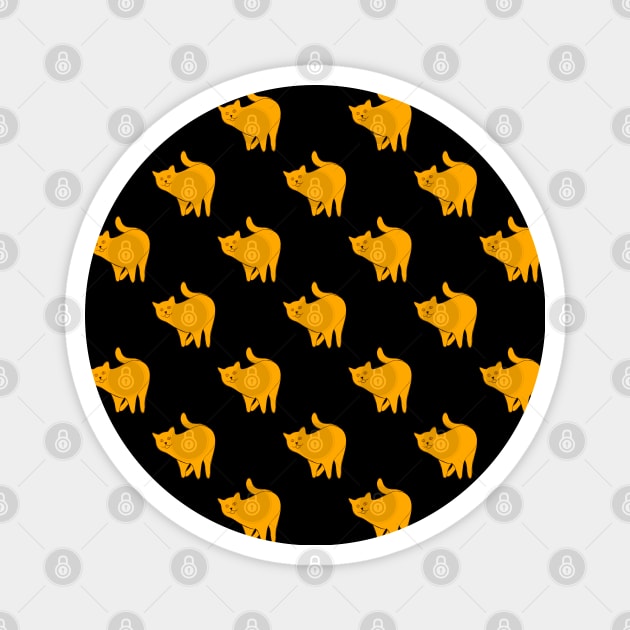 Cute Yellow Cat Pattern Magnet by DrawingEggen